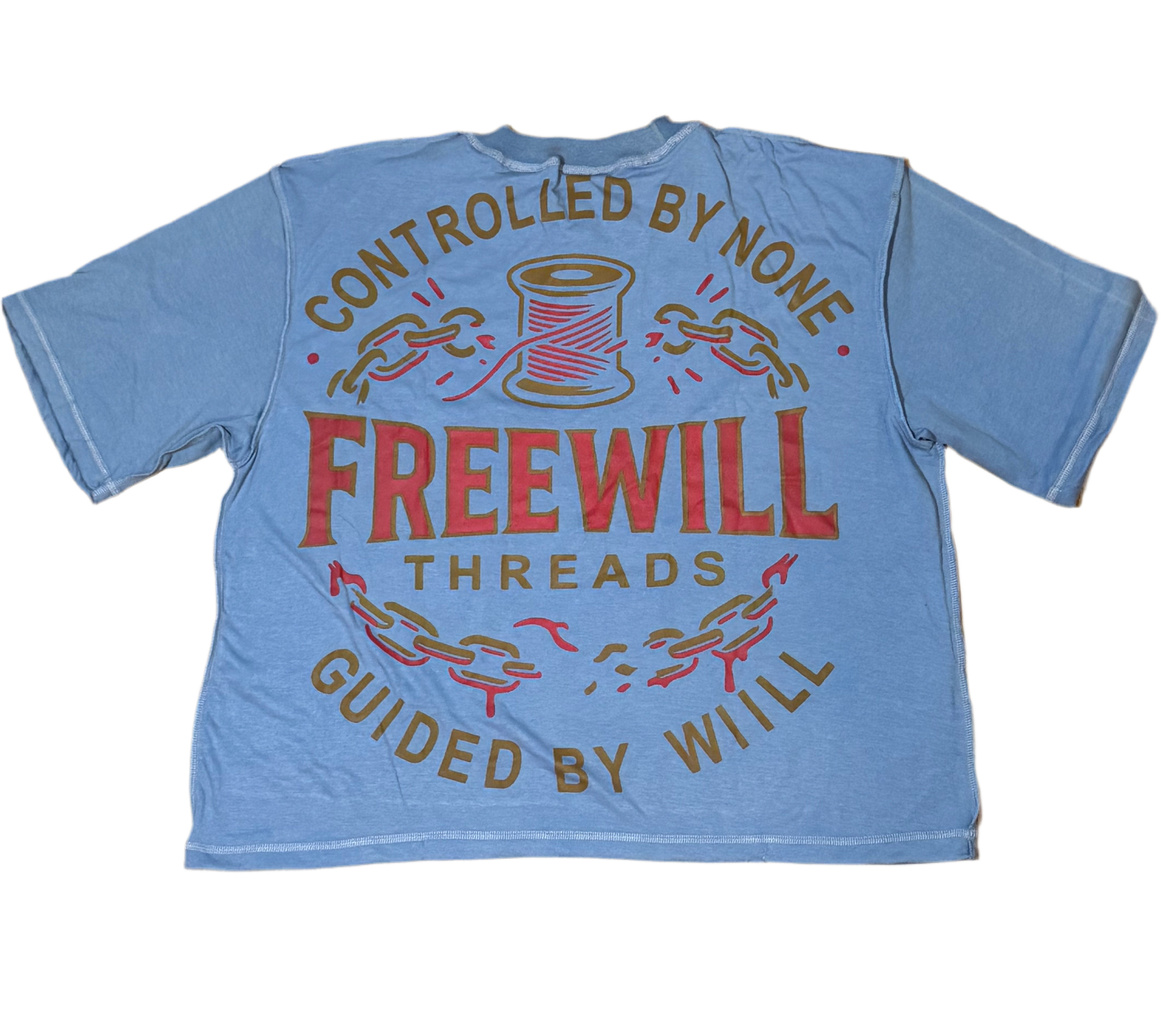 Blue Acid Washed T-Shirt